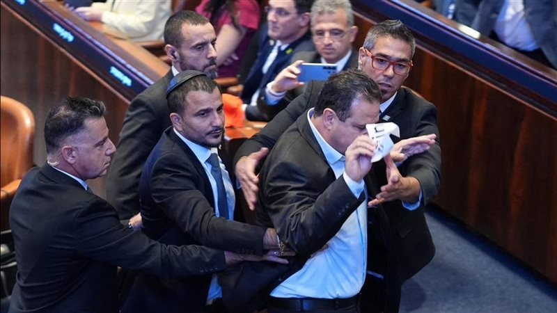 مشادات في الكنيست أثناء خطاب ترامب
