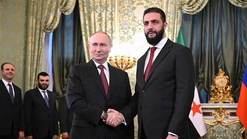 الرئيس السوري أحمد الشرع ونظيره الروسي فلاديمير بوتين