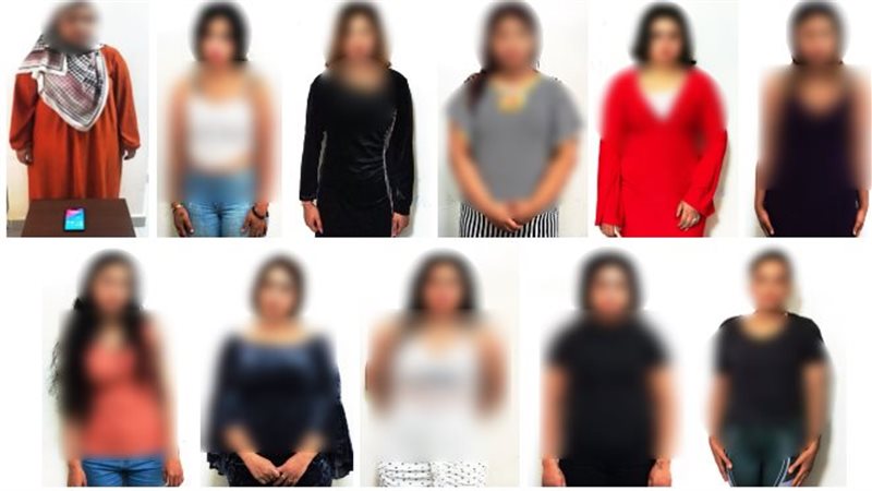 المتهمات عقب القبض عليهم