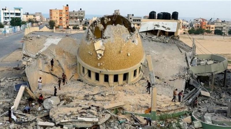 مسجد مدمر في قطاع غزة 