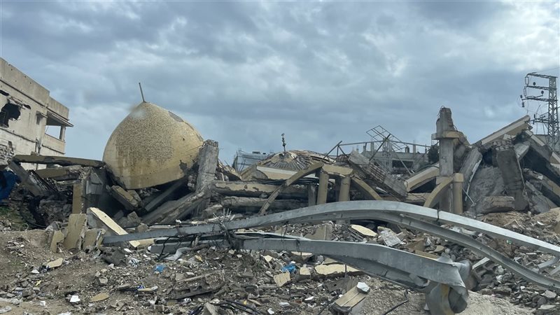 مسجد مدمر في قطاع غزة 