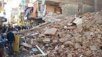 انهيار عقار مكون من 3 طوابق في الزيتون دون إصابات