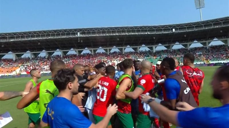 مشادة لاعبي منتخب المغرب والكونغو