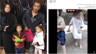 حجود أبوين .. يتركان طفلتهما و شقيقتها المريضة بالشارع لاستجداء المارة بالمنوفية 