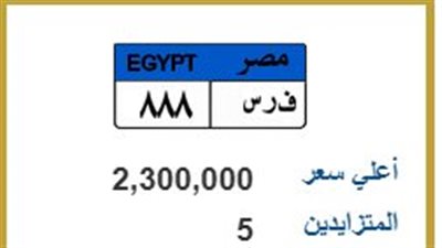 صراع المليونيرات على لوحة ف ر س 888.. والسعر يقفز لـ2.3 مليون