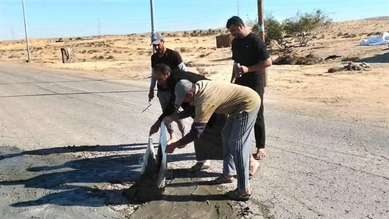 جانب من إصلاح الحفر