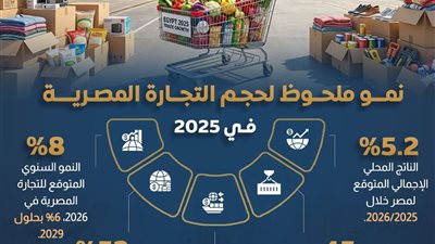 التجارة المصرية تشهد نموًا ملحوظًا في 2025.. 53% زيادة سنوية بعد انخفاض 9% العام الماضي 