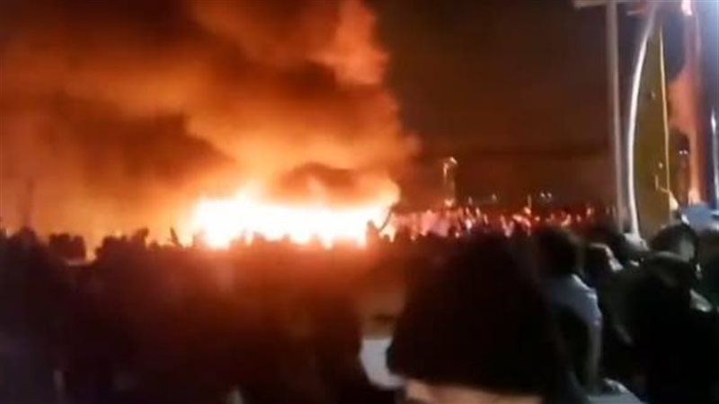 حريق مبنى الإذاعة والتليفزيون بطهران