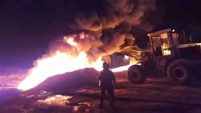حريق واسع في خطوط نقل النفط بريف حمص السورية