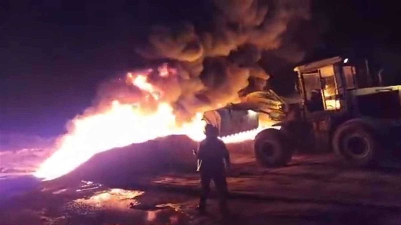 حريق واسع في خطوط نقل النفط
