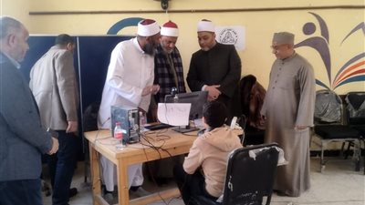 وفد شئون القرآن الكريم يزور مقر مسابقة الأزهر السنوية بالبدرشين 