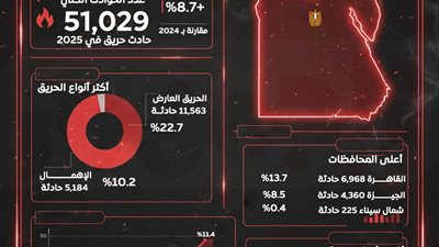  22.4% انخفاض في عدد المتوفين من ضحايا حوادث الحريق في مصر عام 2025
