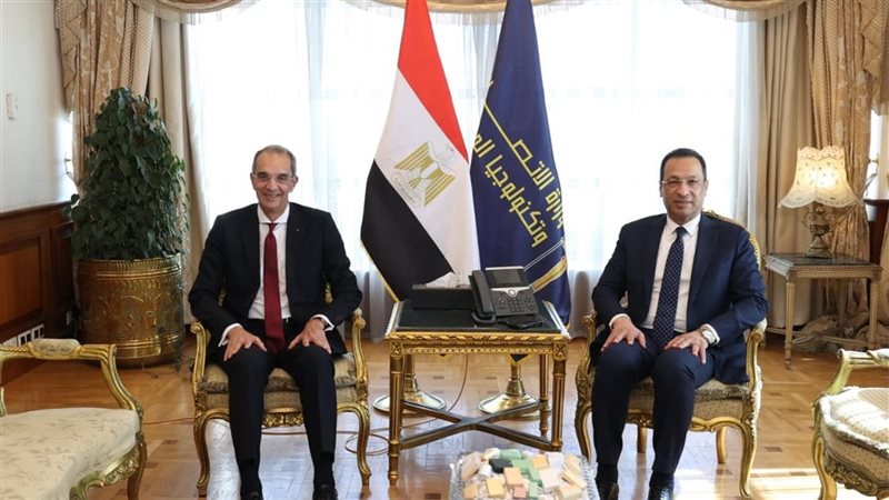 رأفت هندي يستقبل الدكتور عمرو طلعت وزير الاتصالات السابق