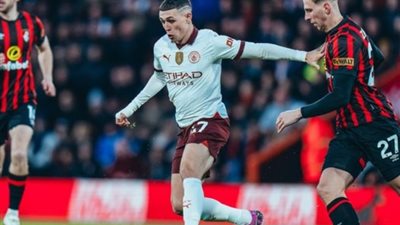 الدوري الإنجليزي، مانشستر سيتي يتقدم على بورنموث بهدف في الشوط الأول
