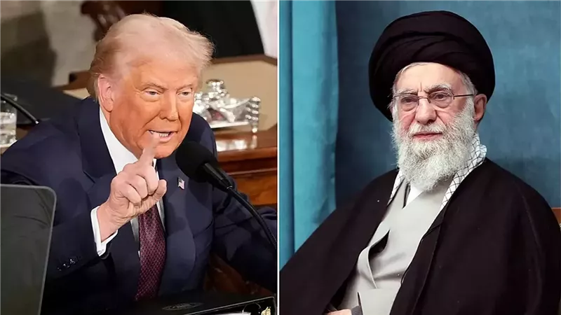الرئيس الأمريكي والمرشد الإيراني 