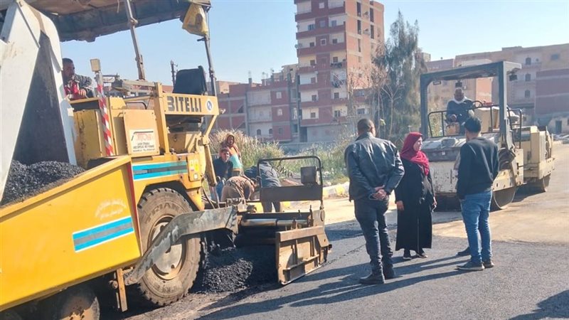 صورة أثناء أعمال الرصف