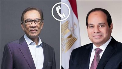 الرئيس السيسي ورئيس وزراء ماليزيا يبحثان جهود وقف الحرب ودعم غزة في اتصال هاتفي