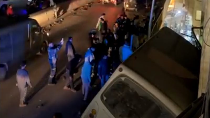 اثار الحادث 