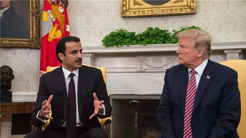 من لقاء سابق بين أمير قطر وترامب 