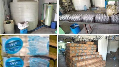 ضبط 15 طن مياه معدنية مغشوشة داخل مصنع غير مرخص بالغربية