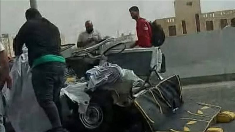 اثار الحادث 