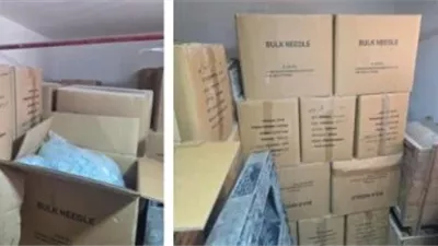 ضبط 2 مليون قطعة مستلزمات طبية فاسدة داخل شركة غير مرخصة بالإسكندرية