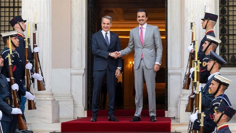 أمير قطر ورئيس الوزراء اليوناني 