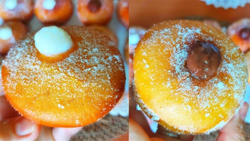 حلوي بومبولوني بكريمة الفانيليا