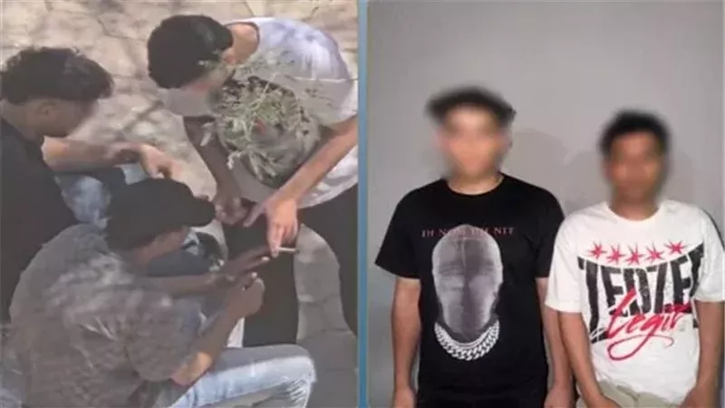 المتهمون عقب القبض عليهم