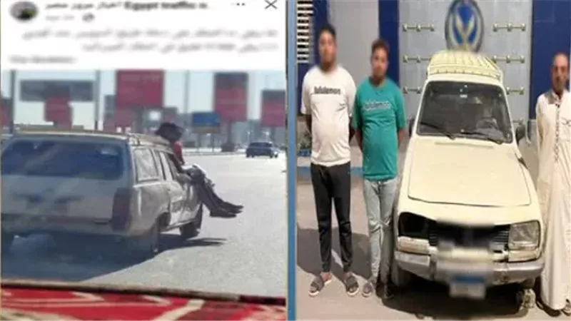 المتهمون عقب القبض عليهم