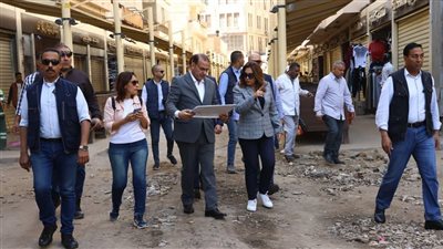 وزيرة التنمية المحلية تتفقد أعمال تطوير المرحلة الثانية من سوق العتبة 