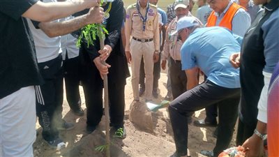 محافظ اسوان يدشن حملة التشجير بطريق السادات ضمن مبادرة 