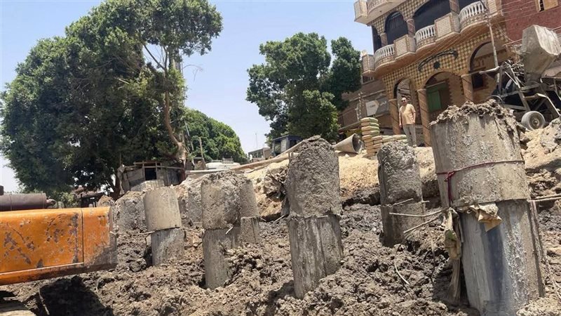 أعمال إنشاء كوبري النواورة الجديد 