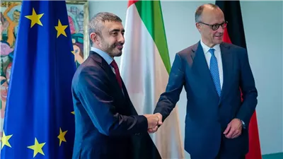عبد الله بن زايد يبحث مع ميرتس ووزير الداخلية الألماني تعزيز الشراكة والتطورات الأمنية في المنطقة