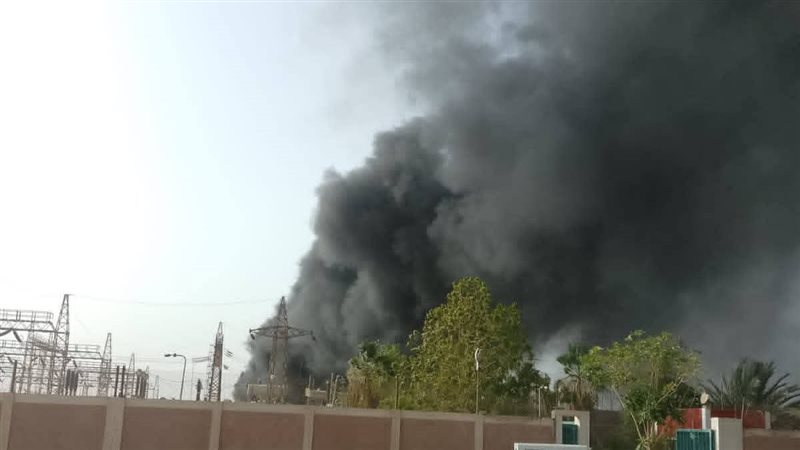 حريق بمحطة كهرباء وادي خريت 