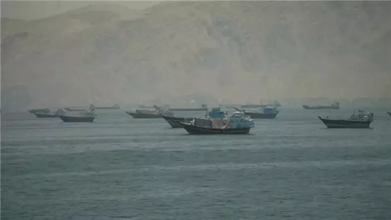سفن راسية في مضيق هرمز  