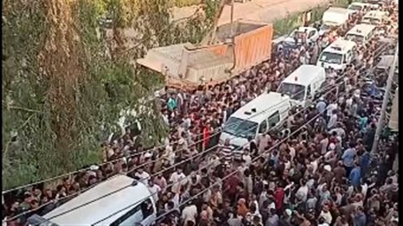 جنازة مهيبة لضحايا حادث غرق 7 من أسرة واحدة بترعة المريوطية