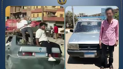 سقوط قائد سيارة استعرض بحياة المواطنين في شوارع القاهرة