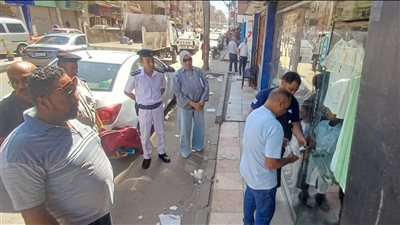 تنفيذ حملة لإزالة التعديات والإشغالات بحي ثان مدينة الإسماعيلية
