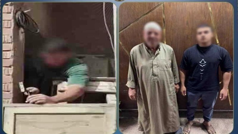 المتهمان عقب القبض عليهما 
