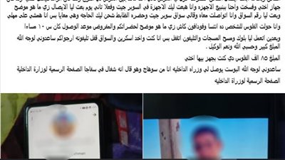 الداخلية تكشف لغز واقعة نصب عبر تطبيق إلكتروني