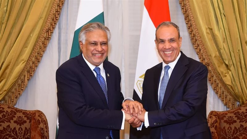 وزير الخارجية يستقبل نائب رئيس الوزراء ووزير خارجية باكستان