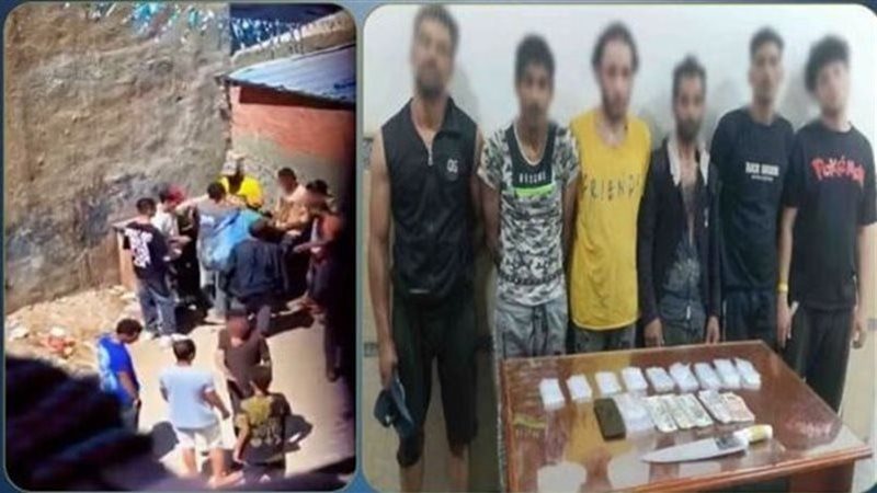 المتهمون عقب القبض عليهم 