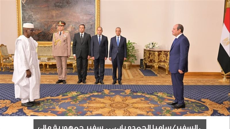 الرئيس السيسي يتسلم أوراق اعتماد سفير مالي لدى مصر 