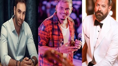عمرو يوسف وأحمد السعدني يشاركان في حفل نهائي كأس مصر مع الهضبة