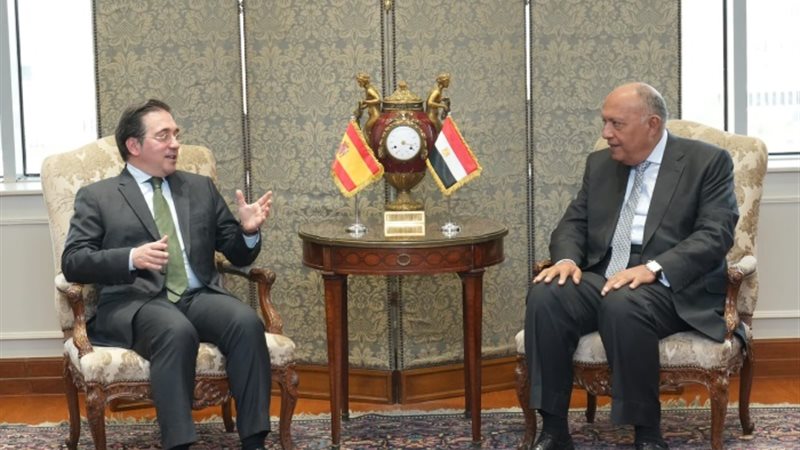 سامح شكري مع نظيره الإسباني