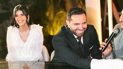 الصور الأولى من عقد قران ريم سامي على محمد المغازي