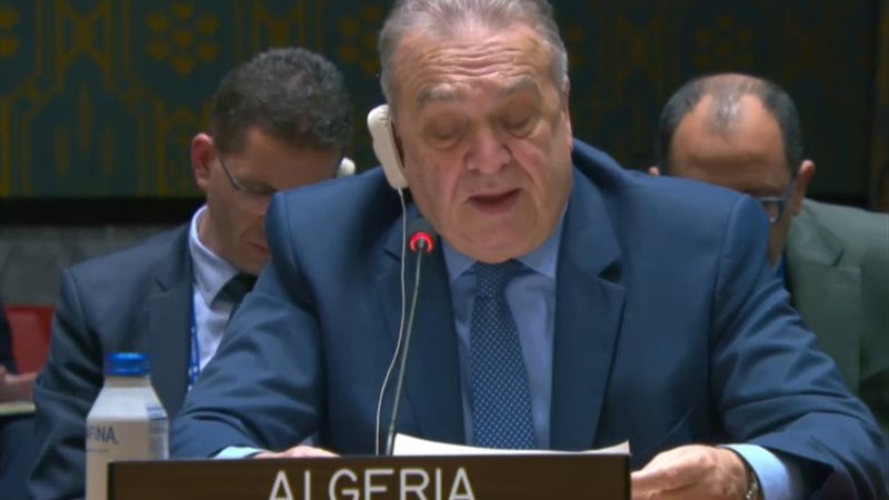 مندوب الجزائر خلال جلسة مجلس الأمن الدولي