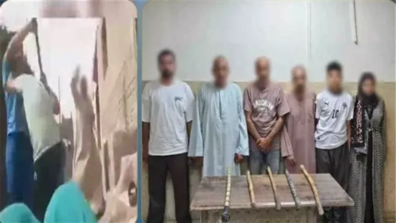 المتهمون عقب القبض عليهم