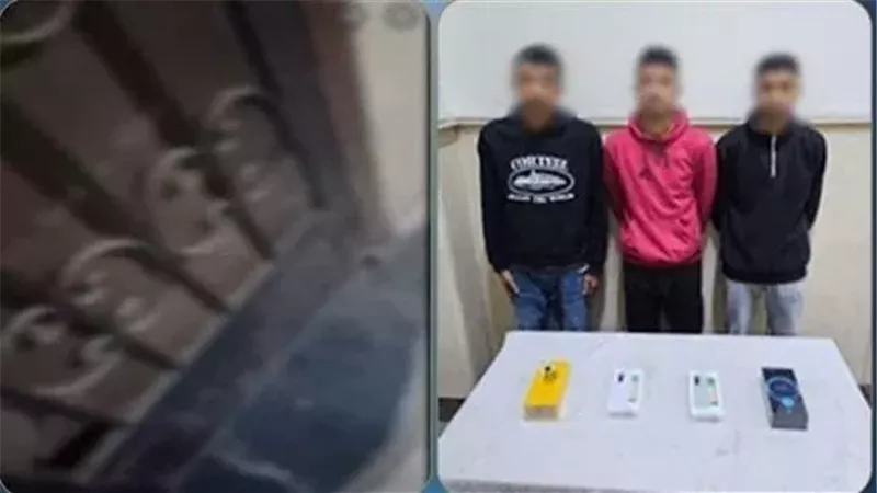المتهمون عقب القبض عليهم